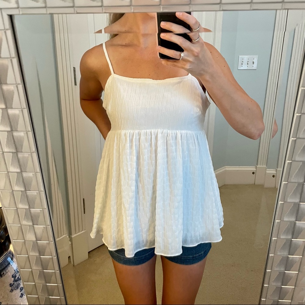 White Babydoll Tank Top
